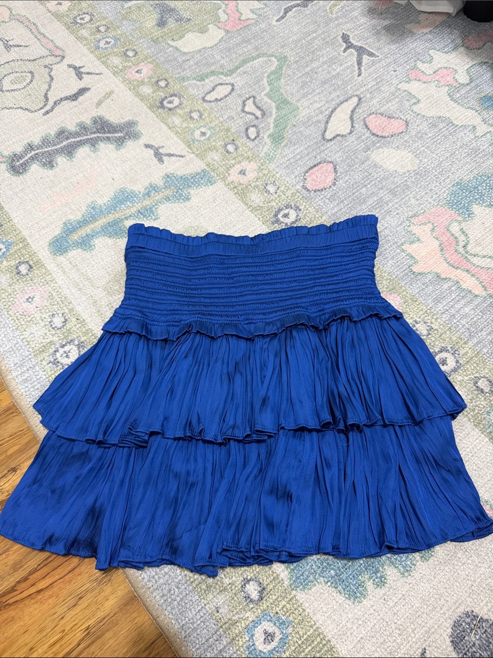 The Reset Strapless Tiered Ruffle Mini Skirt - Cobalt - Picture 3 of 3